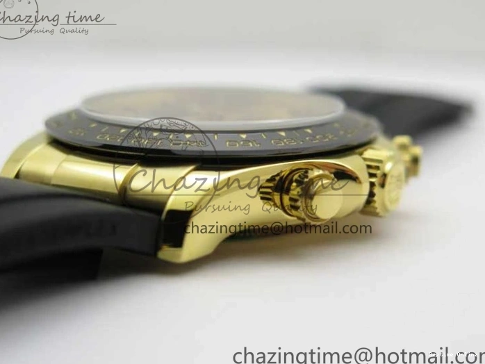 0501 Sporty Daytona 116518 KKF 1:1 Best Edition 904L Steel YG Black Dial on Rubber Strap A 2455